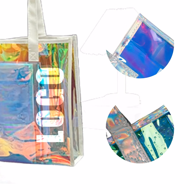 MOQ 50 PCS PVC Transparent Tote Bag