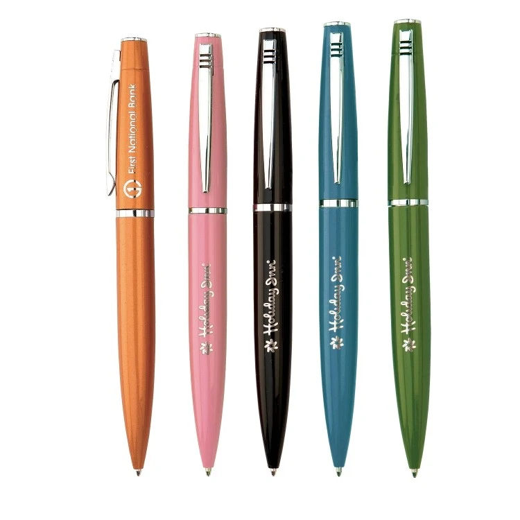 Vision Brass Twist Action Ballpoint Pen w/ Silver Accents 1