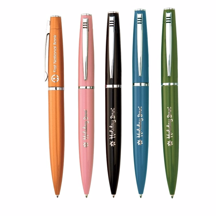 Vision Brass Twist Action Ballpoint Pen w/ Silver Accents