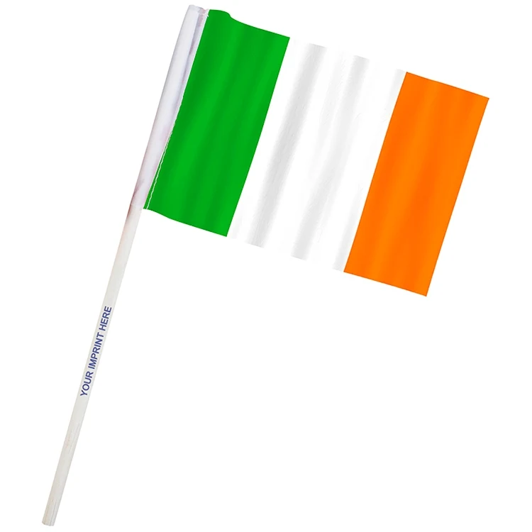 4" x 6" Ireland Imprinted Staff Polyester Stick Flags 1