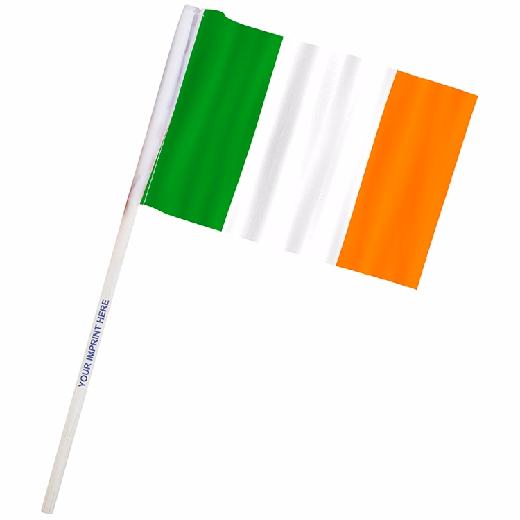 4" x 6" Ireland Imprinted Staff Polyester Stick Flags