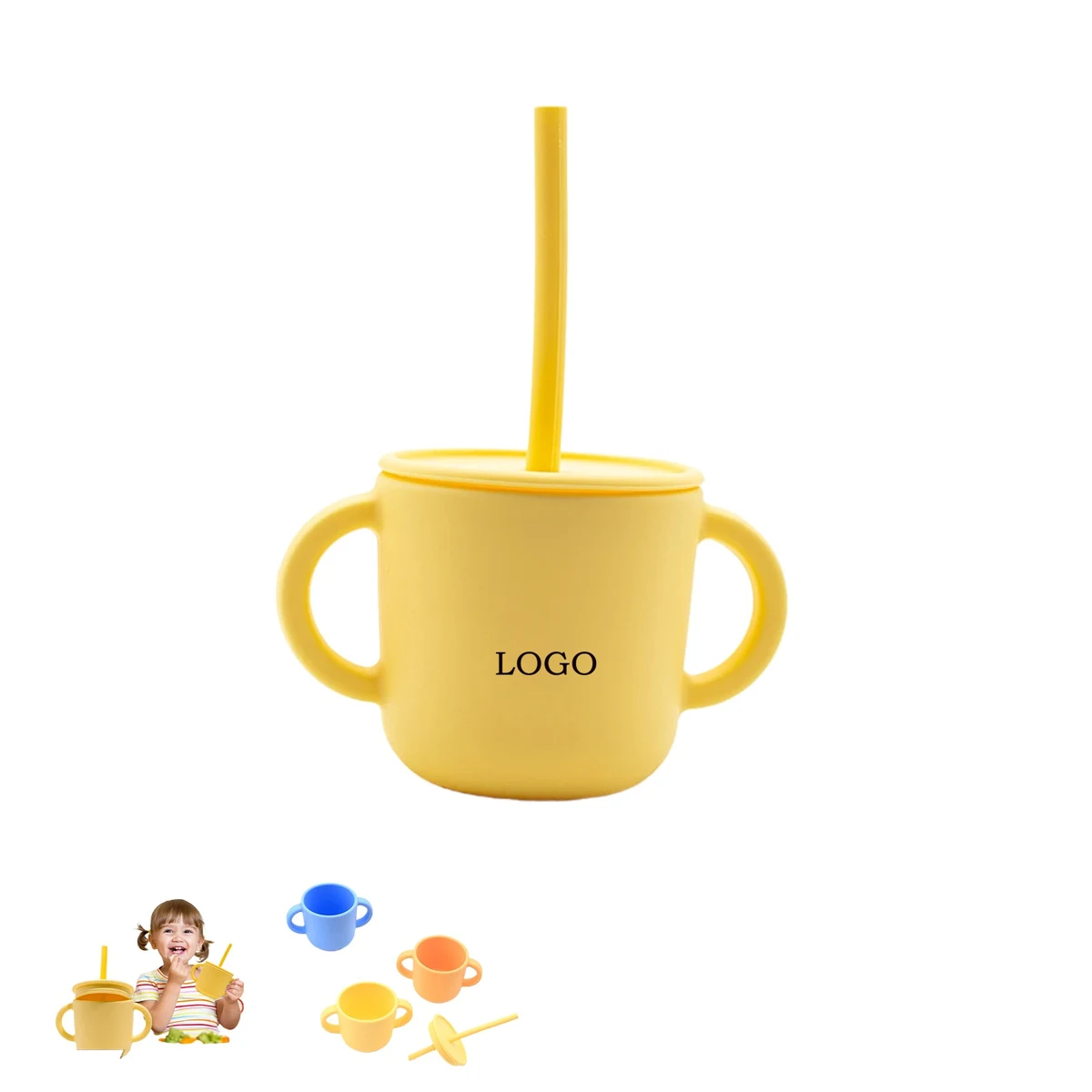 Children'S Silicone Suction Straw Cup 1