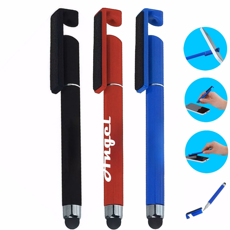 2 in 1 Mini Plastic Phone Stand Stylus Pen