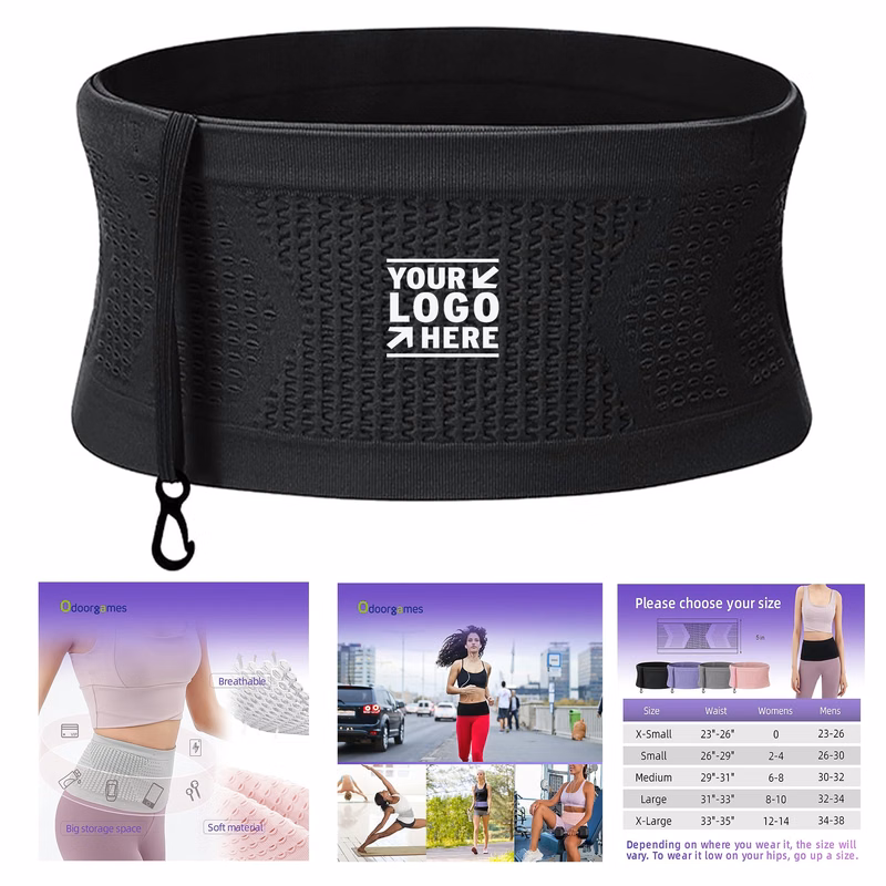 Hidden Pocket Slim Travel Money Belt Running Waist Slim Fanny Pack
