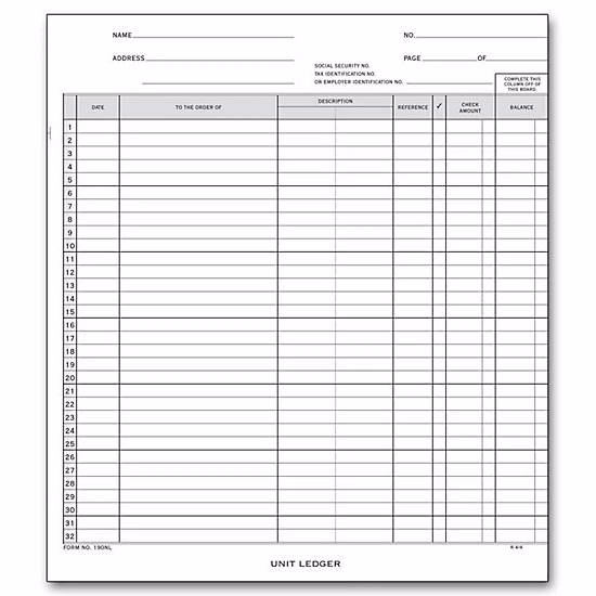 General Disbursement Ledger Cards