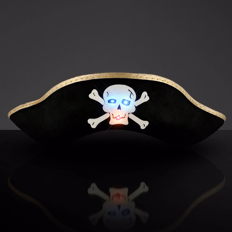 LED Pirate Hat with Flashing Skull