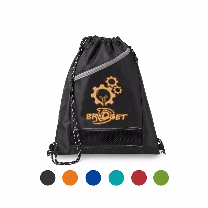 Pocket Polyester Drawstring Backpack