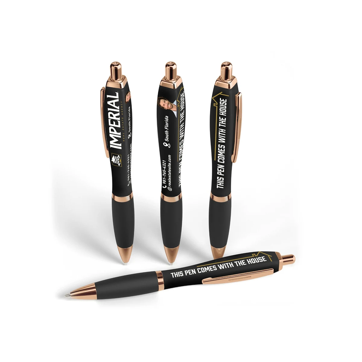 Squared Basset Satin Soft Touch Gel Performance Pen™ (Rose Gold)(Recycled) 1