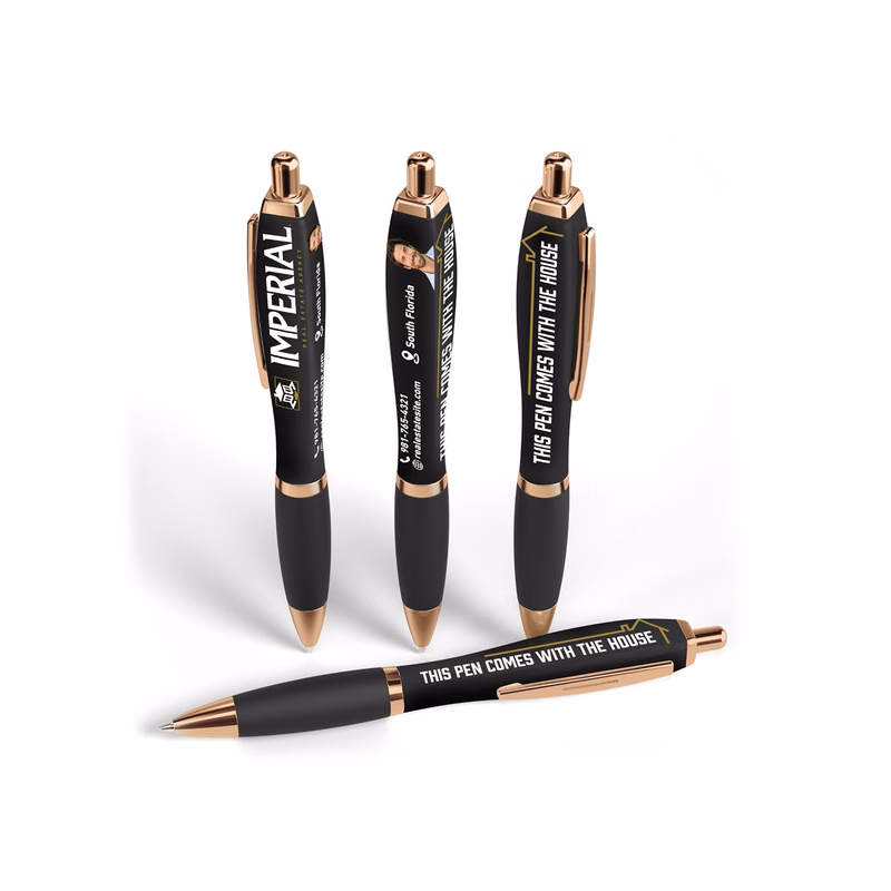 Squared Basset Satin Soft Touch Gel Performance Pen™ (Rose Gold)(Recycled)