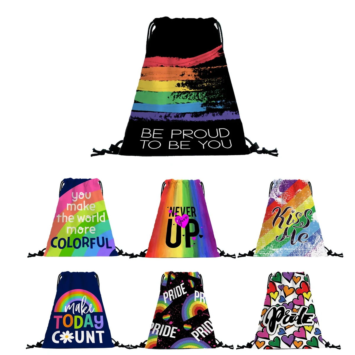 Leather Material Drawstring Backpack Pride Month Supplies 1