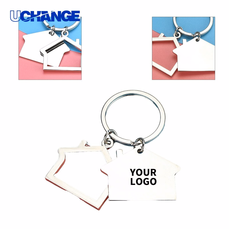 House Shape Metal Key Tag for Key Organization