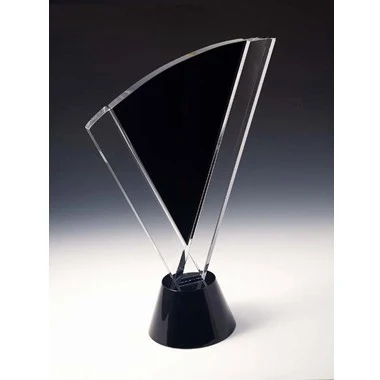 BLACK W/ CLEAR CRYSTAL COMBINATION FLAME AWARD 1