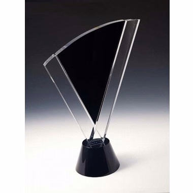 BLACK W/ CLEAR CRYSTAL COMBINATION FLAME AWARD