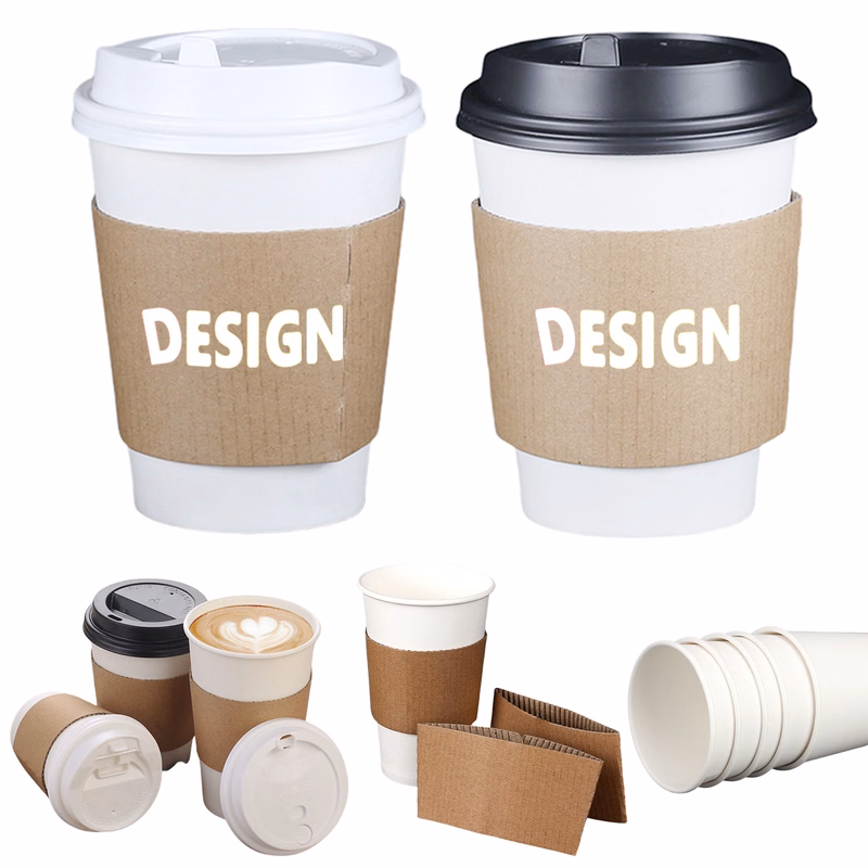 Paper Coffee Cups With Lids Sleeves