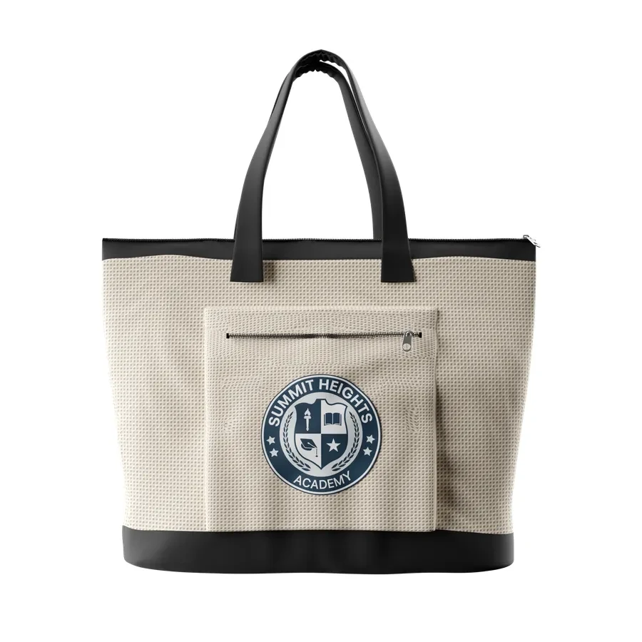 Cotton Zipper Tote Bag, custom tote bag with logo imprint 1