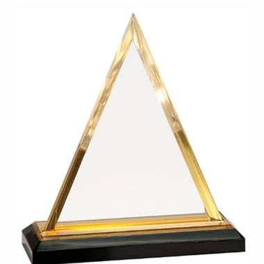 7" GOLD TRIANGLE IMPRESS ACRYLIC TROPHY 1