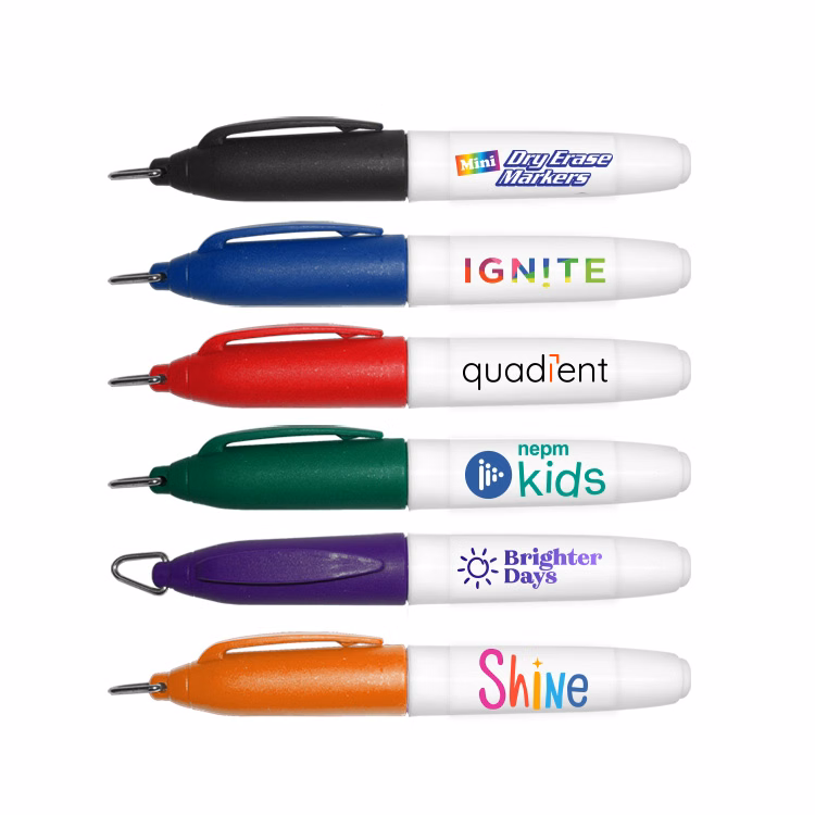 Mini Dry Erase Marker with Key Ring Cap - Full Color Decal