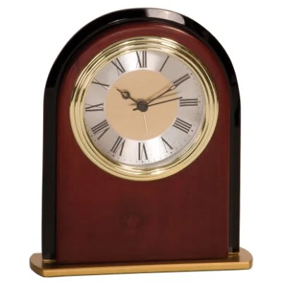 6 1/2" Mahogany/Black/Gold Mahogany Finish Arch Clock 1
