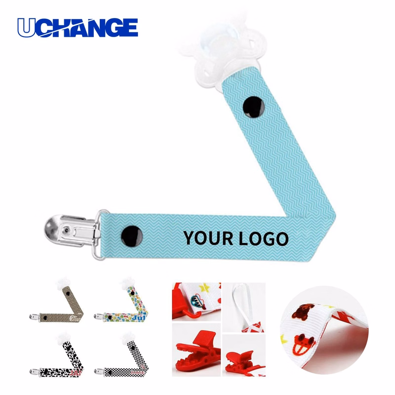 Pacifier Strap Holder Plastic Teeth Metal Clip