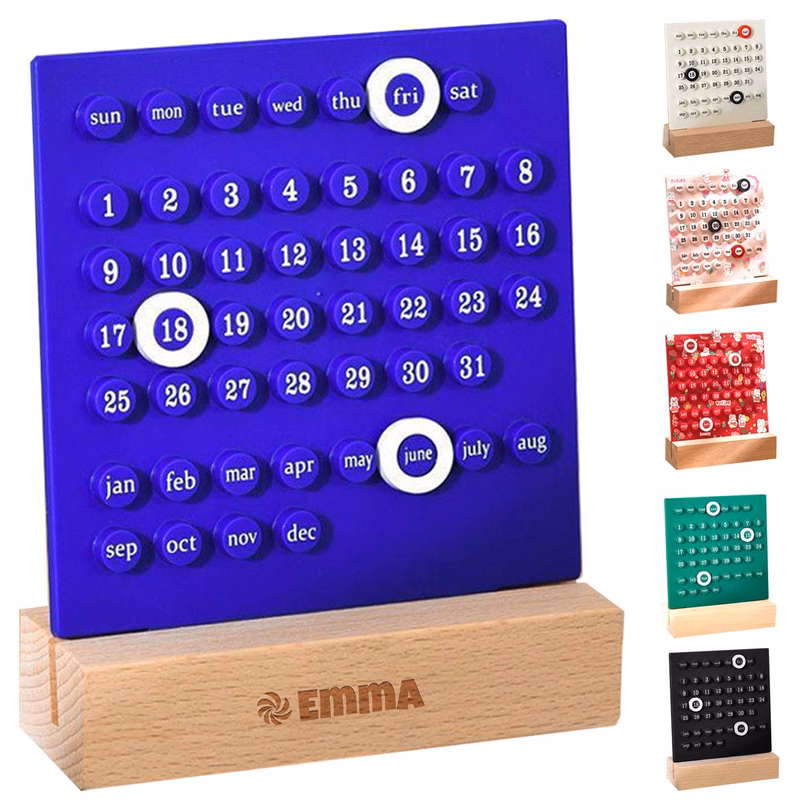 Perpetual Desk Wood Calendar