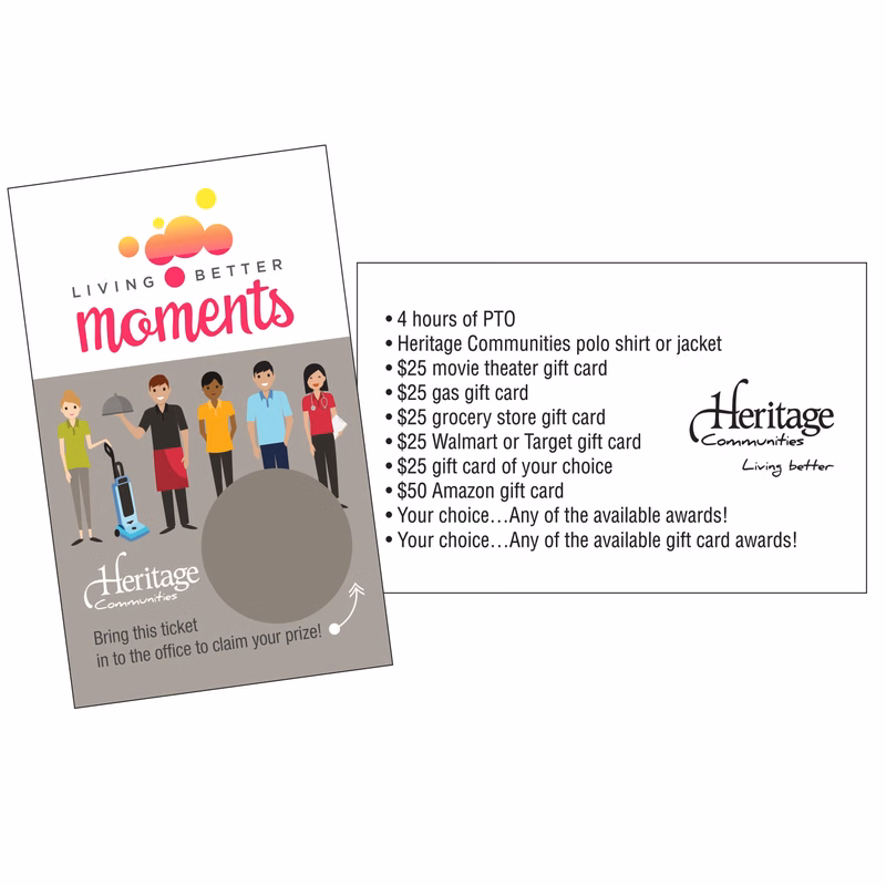 3.375" x 2.125" Scratch-Off Card - 4/1 Print