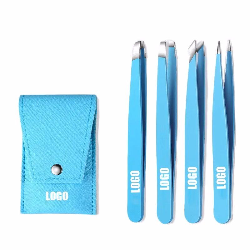 Stainless Steel Beard Tweezers With PU Case 1 Pack