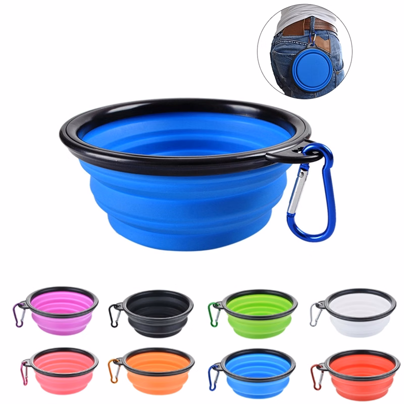 Silicone Foldable Bowl With Carabiner Hook
