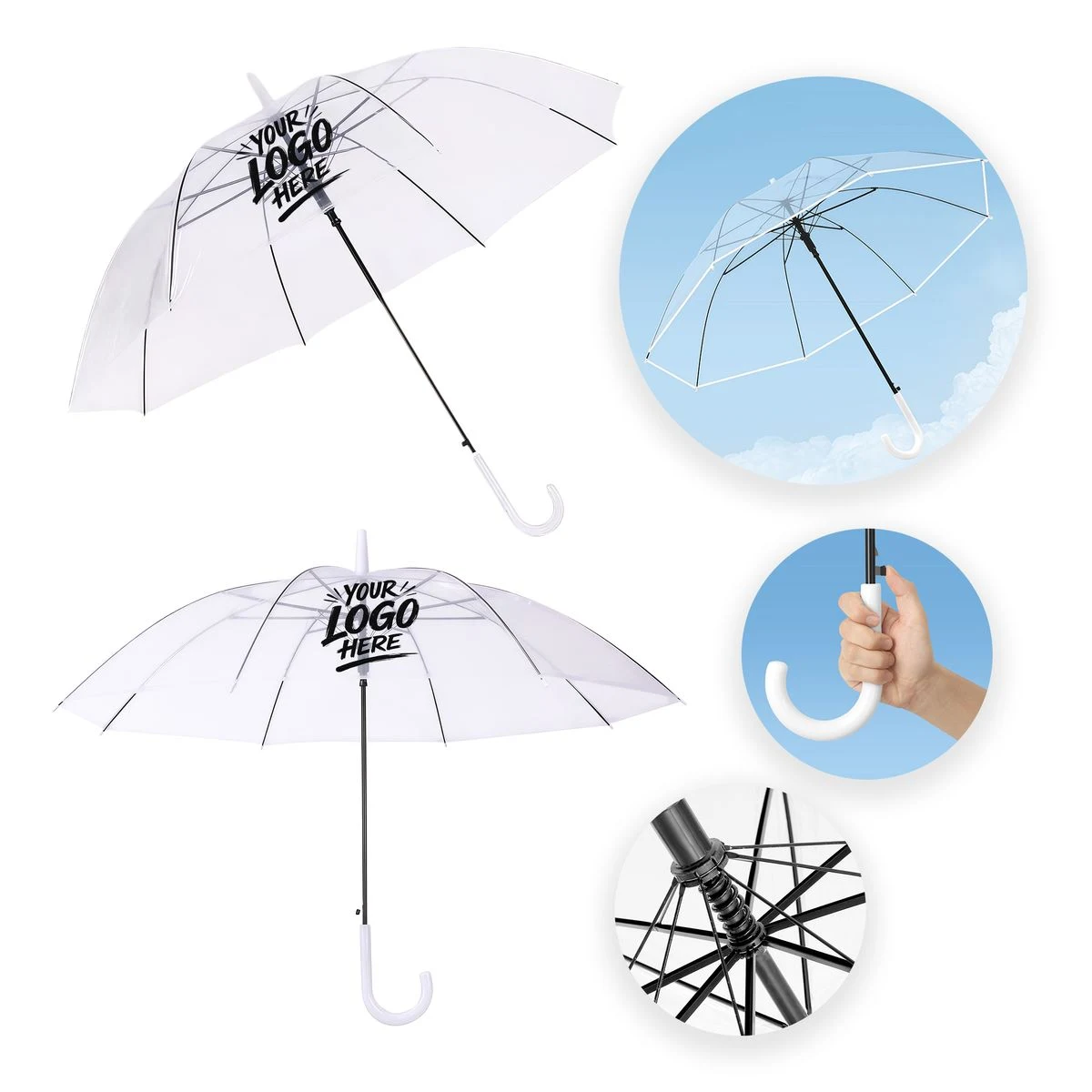 Clear Bubble Umbrella Automatic Wedding Dome Parasol 1