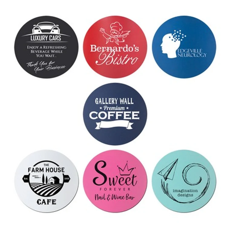 3 3/4" Round Silicone Coaster Laser Engraved 1