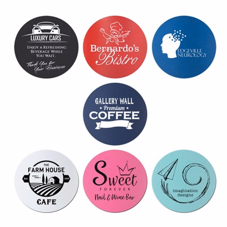 3 3/4" Round Silicone Coaster Laser Engraved