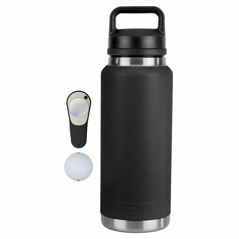 36 Oz YETI® SS Water Bottle, Srixon® Golf Balls & Pitchfix® Icon Divot Tool Gift Set