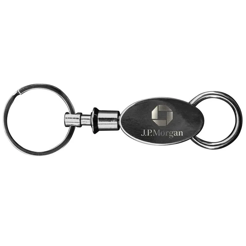 Gunmetal Elliptical Key Chain 1