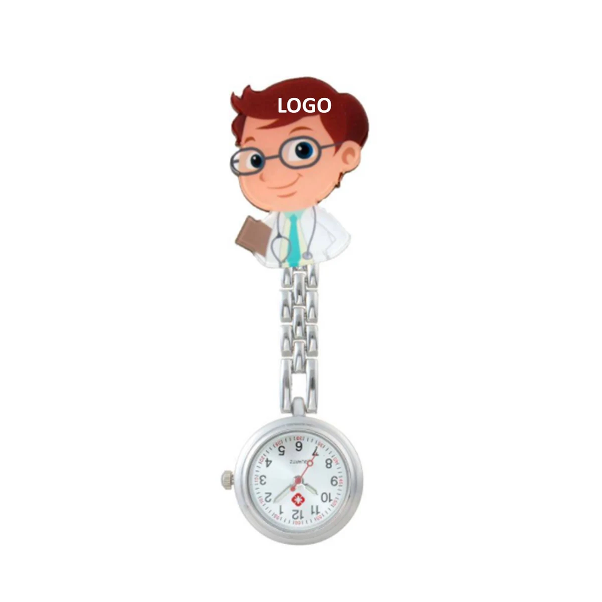 Pocket Alloy Clip Cartoon Nurse Watch 1