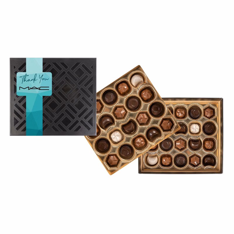 Gourmet Truffles Gift Box with Square Full Color Band - 40 pc