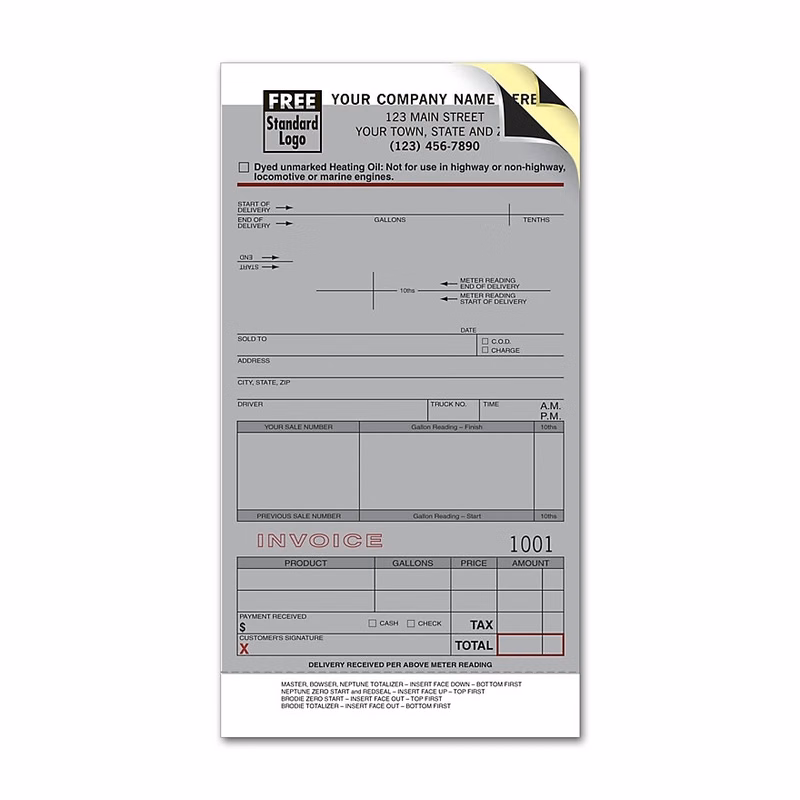 Fuel Meter Tickets With Carbons