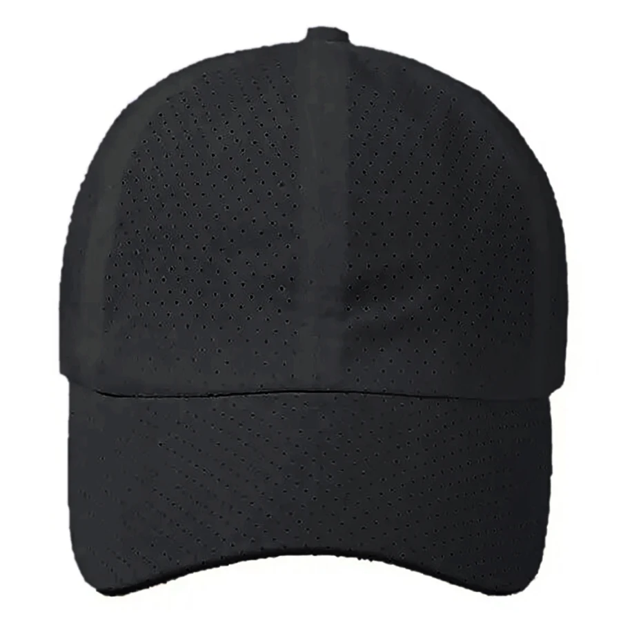 Stock Solid Color Quick Dry Poly 6-Panel Baseball Cap 1