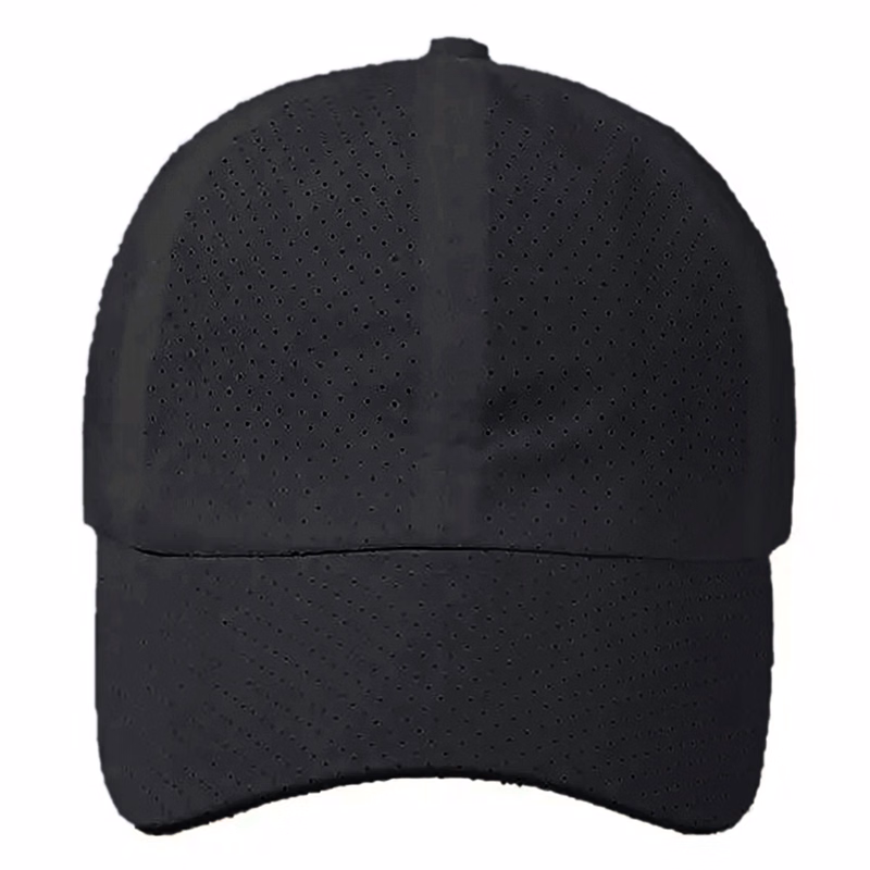 Stock Solid Color Quick Dry Poly 6-Panel Baseball Cap