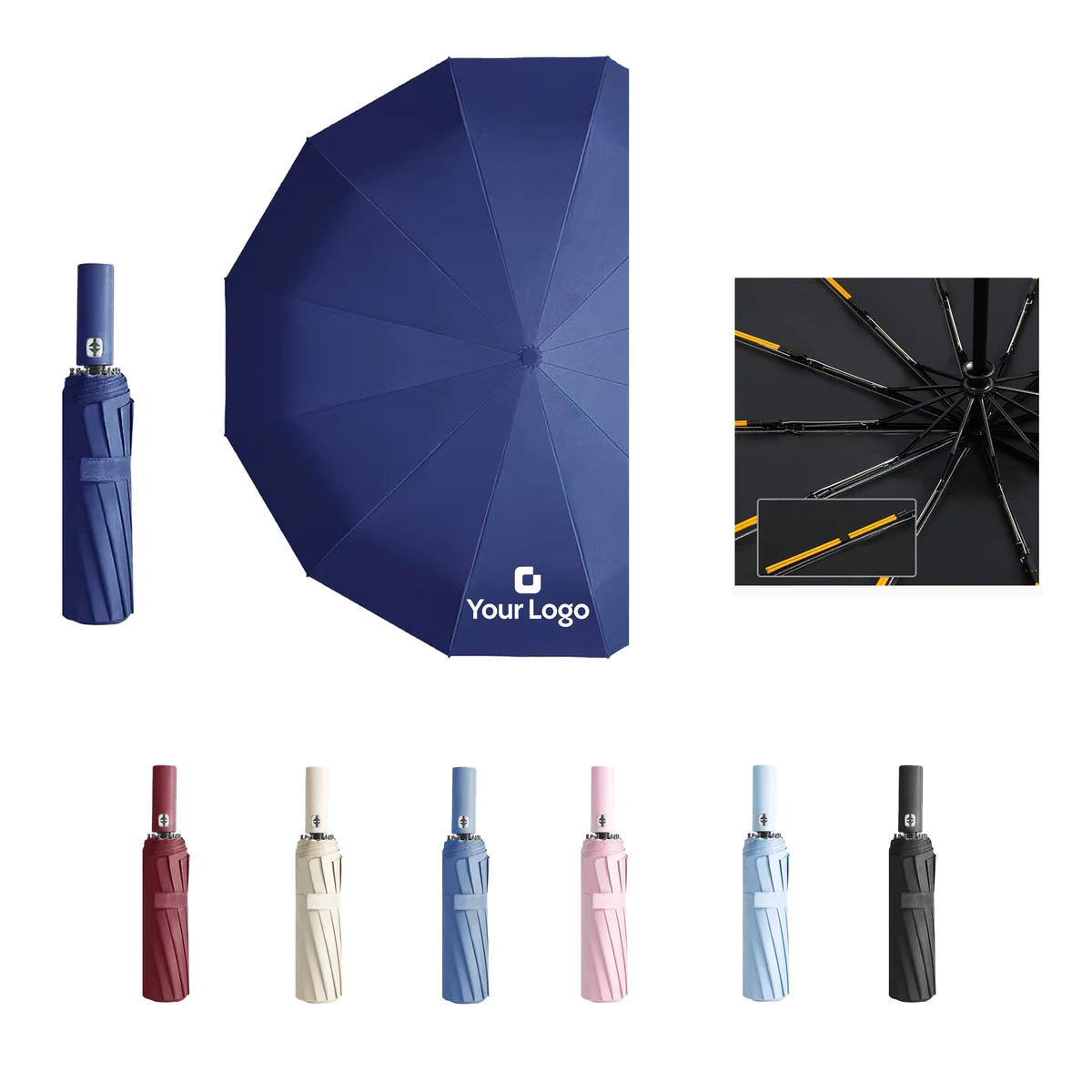 Promotional 24-Rib Auto Open Foldable Sun Rain Umbrella 1