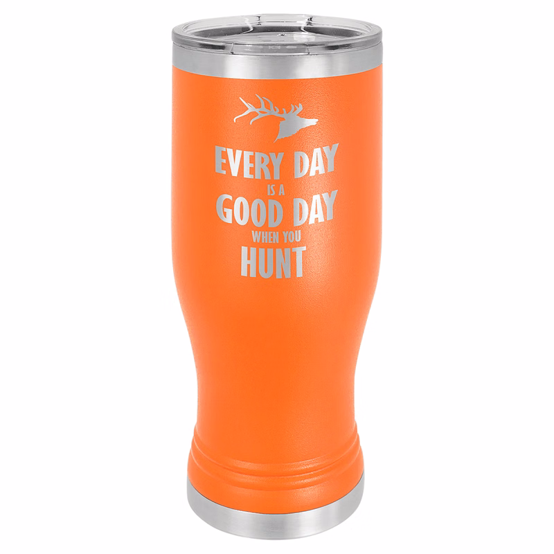 Polar Camel Orange 20 oz. Pilsner with Clear Lid
