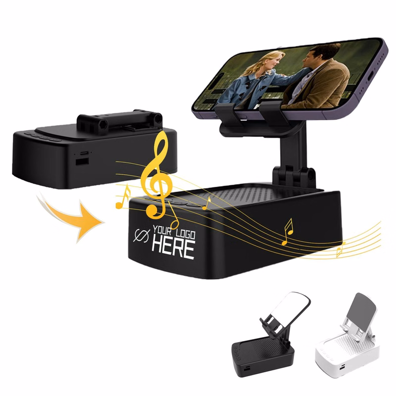 Cell Phone Stand With Wireless Bluetooth Speaker