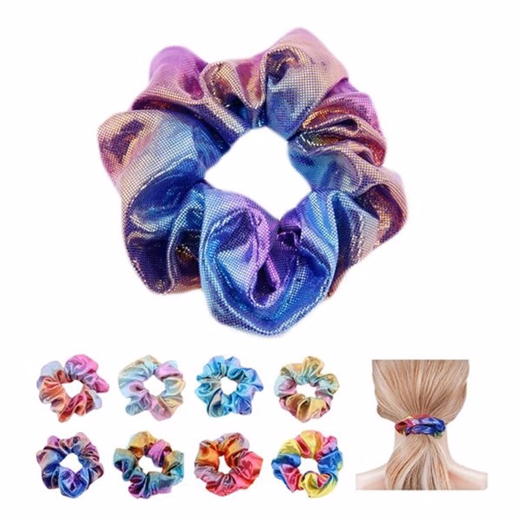 Holographic Round Hair Scrunchies