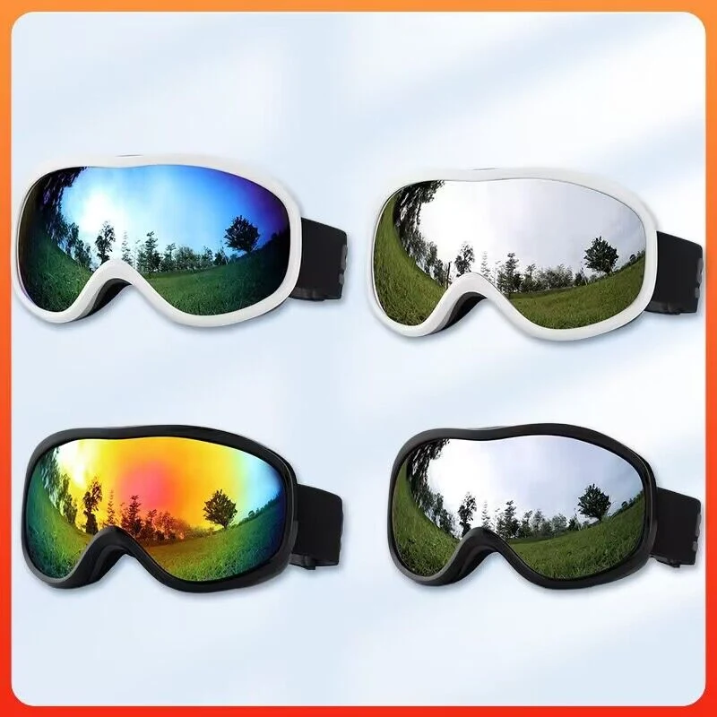 Spherical double-layer anti fog ski glasses 1
