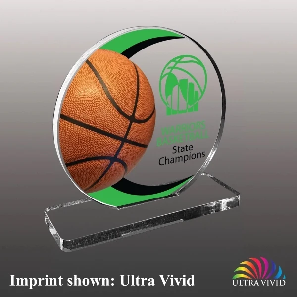 Basketball Themed Acrylic Award - Ultra Vivid Color 1