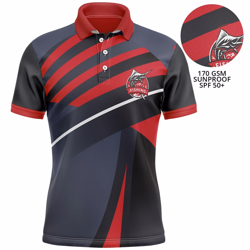 Unisex 170 GSM Sunproof UPF 50+ Breathable Fishing Polo Shirt