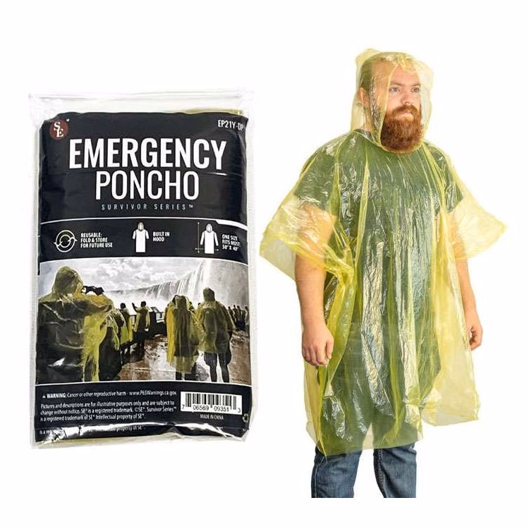 Yellow Emergency Poncho - 50" x 40"
