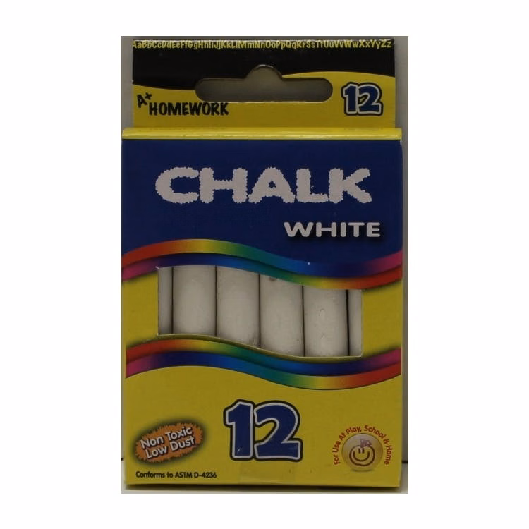 White Chalk - 12 Count 3" sticks