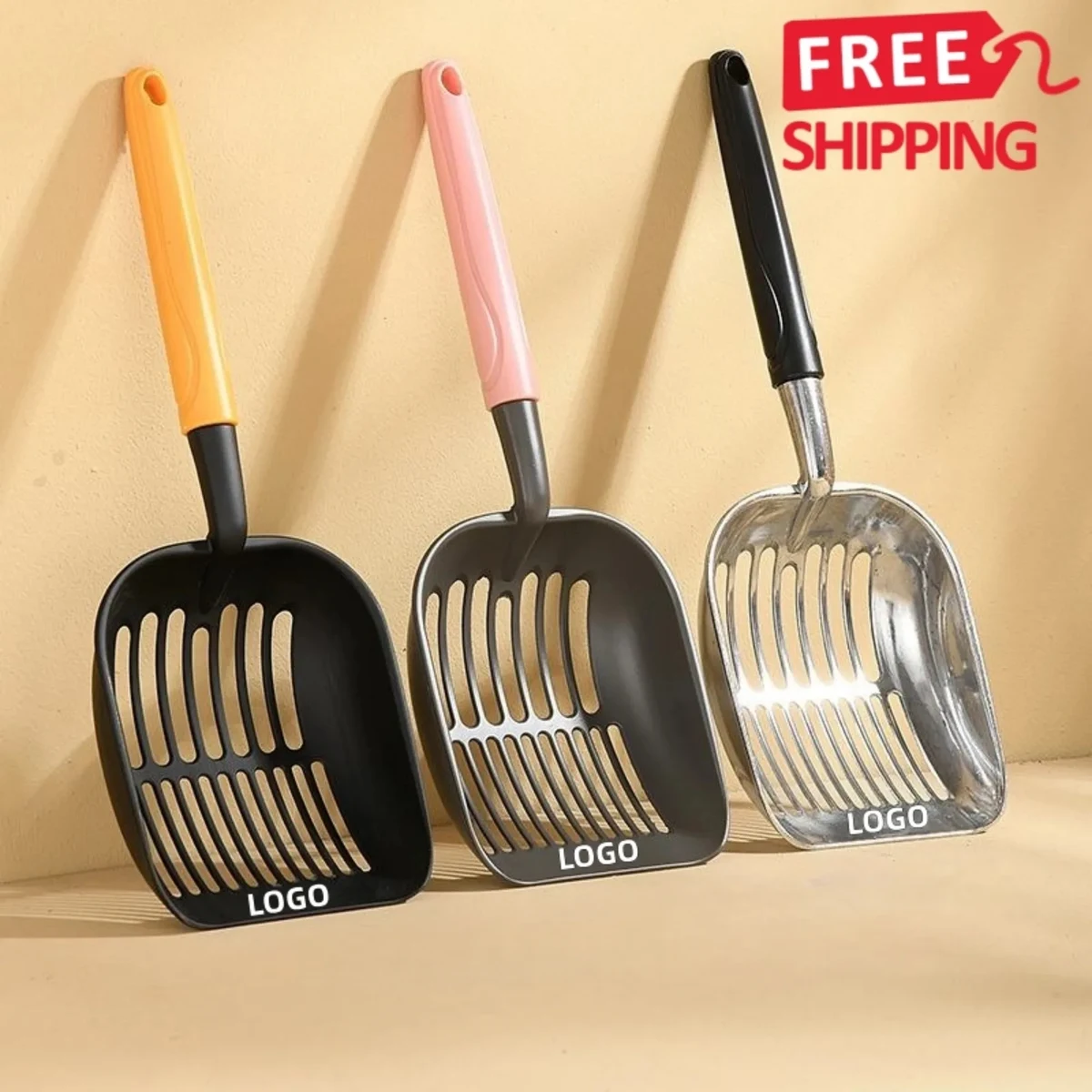 Aluminum Cat Litter Scoop Long Handle Sifter 1