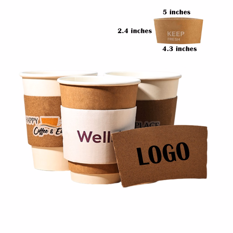 MOQ 500 Custom Kraft Paper Coffee Sleeve Wholesale