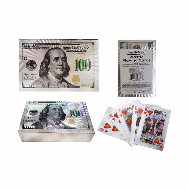Playing Cards - White Gold 2.25" x 3.5" Money Design