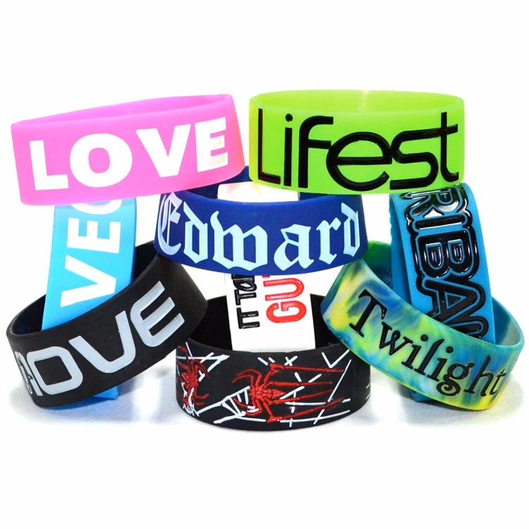 1" Color Filled Silicone Wristband